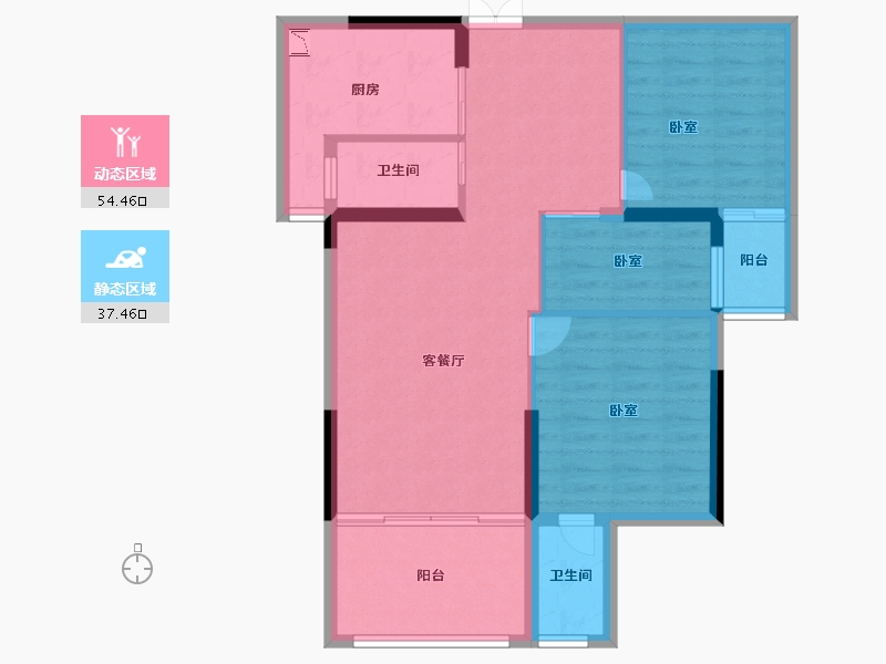 湖北省-十堰市-震洋贵府-82.29-户型库-动静分区