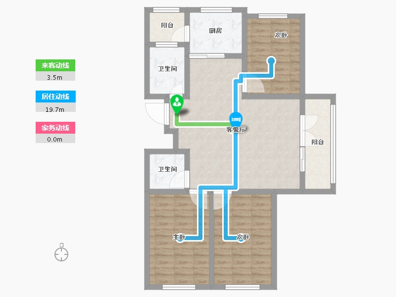 山东省-青岛市-华裕涧麓府邸-90.25-户型库-动静线