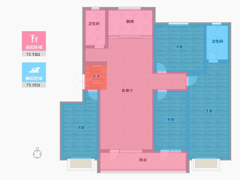 山东省-淄博市-翡翠怡景-130.00-户型库-动静分区