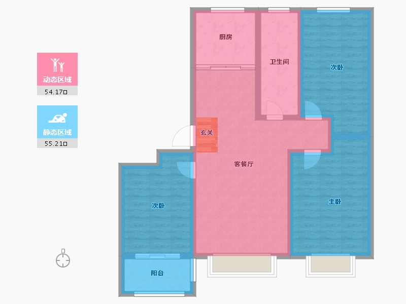 山东省-淄博市-湖岸名居-98.00-户型库-动静分区