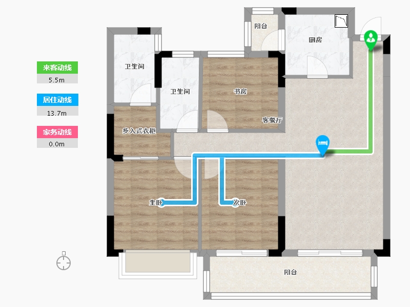 湖南省-株洲市-北大资源未名1898-84.65-户型库-动静线