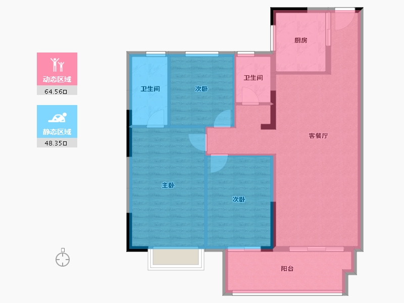 安徽省-宣城市-锦屏盛世城-102.54-户型库-动静分区