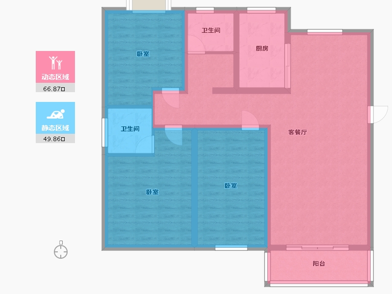 河南省-南阳市-幸福家园-104.60-户型库-动静分区