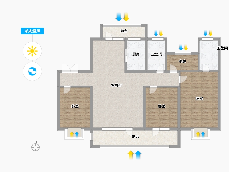 山东省-济宁市-中南珑悦-110.36-户型库-采光通风