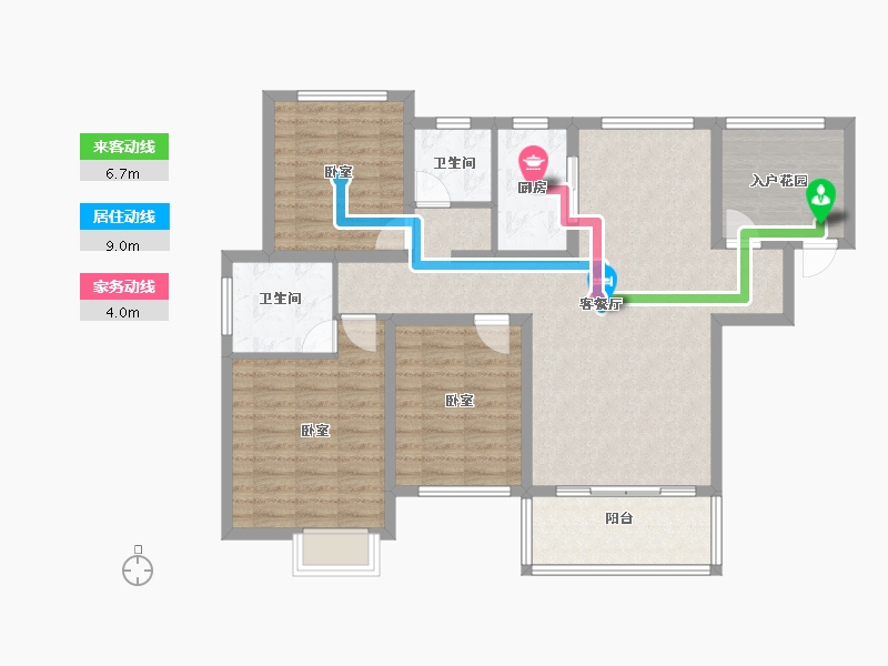 江西省-上饶市-安厦·带湖雅苑-105.03-户型库-动静线