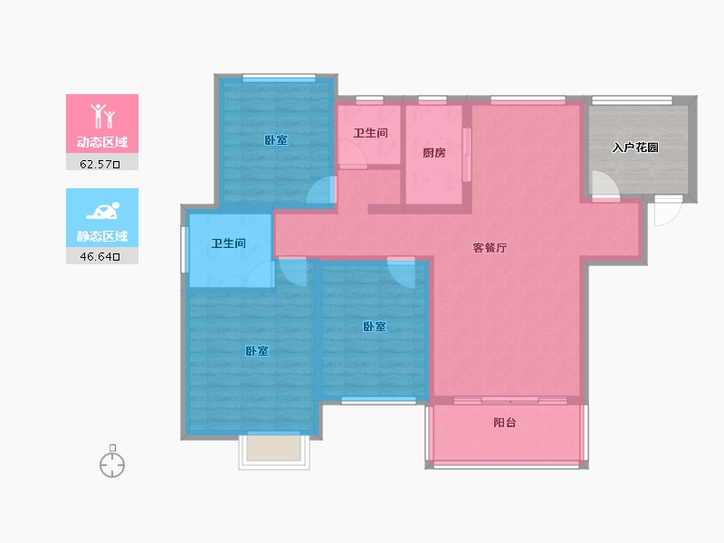 江西省-上饶市-安厦·带湖雅苑-105.03-户型库-动静分区