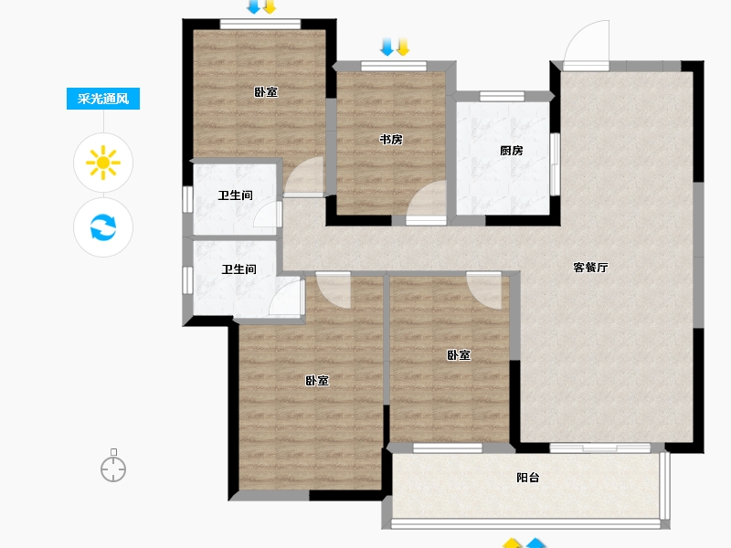 湖北省-宜昌市-山水如画-117.48-户型库-采光通风