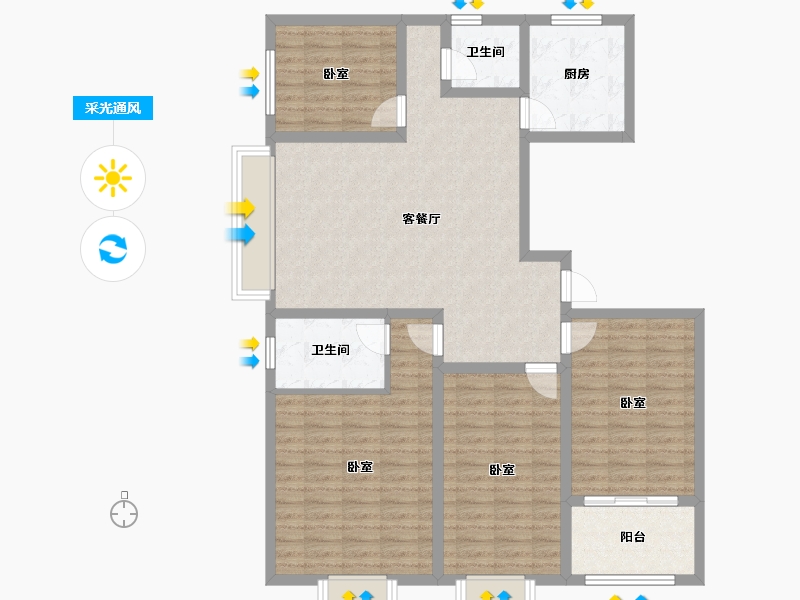 山东省-济宁市-睿湖印象-116.00-户型库-采光通风