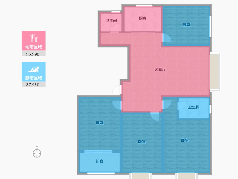 山东省-济宁市-睿湖印象-130.01-户型库-动静分区