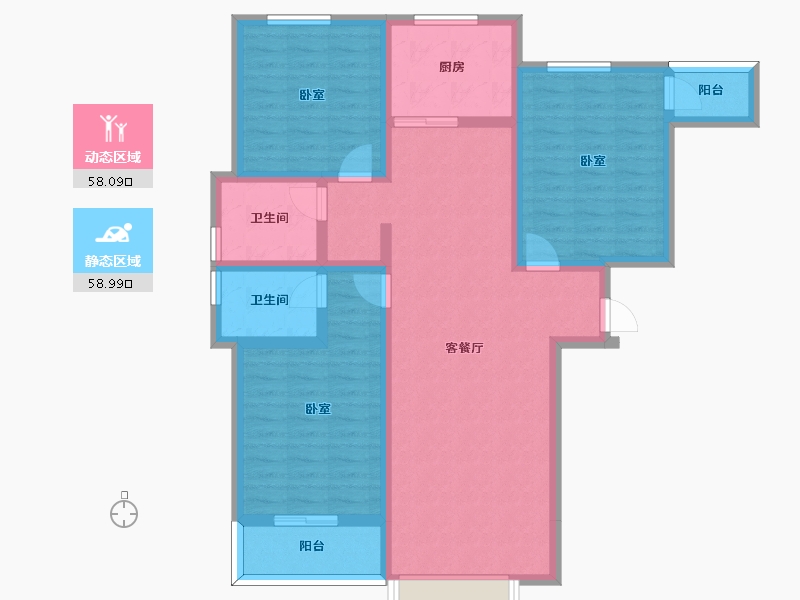 河南省-许昌市-荣城尚府-103.85-户型库-动静分区