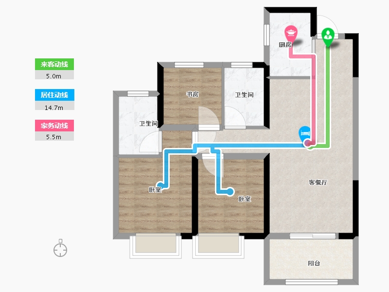 湖北省-武汉市-洺悦华府-79.01-户型库-动静线