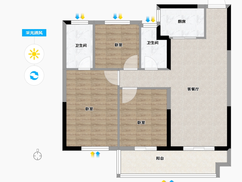 湖北省-宜昌市-山水如画-91.11-户型库-采光通风