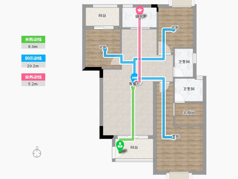 安徽省-宣城市-锦屏盛世城-88.67-户型库-动静线