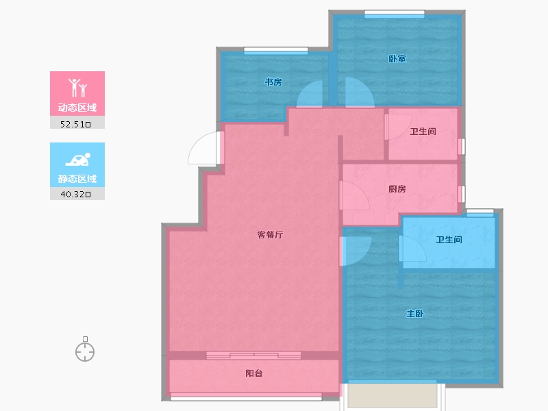 山东省-东营市-富力盛悦府-83.91-户型库-动静分区