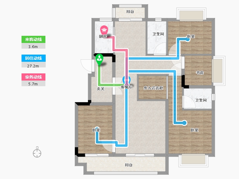 湖北省-武汉市-洺悦华府-111.00-户型库-动静线