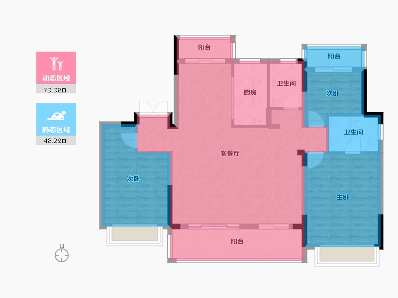 湖南省-株洲市-北大资源未名1898-110.14-户型库-动静分区