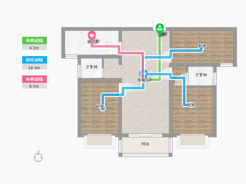 河南省-南阳市-幸福家园-79.78-户型库-动静线