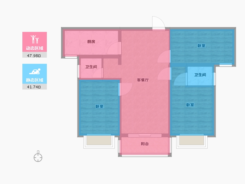 河南省-南阳市-幸福家园-79.78-户型库-动静分区