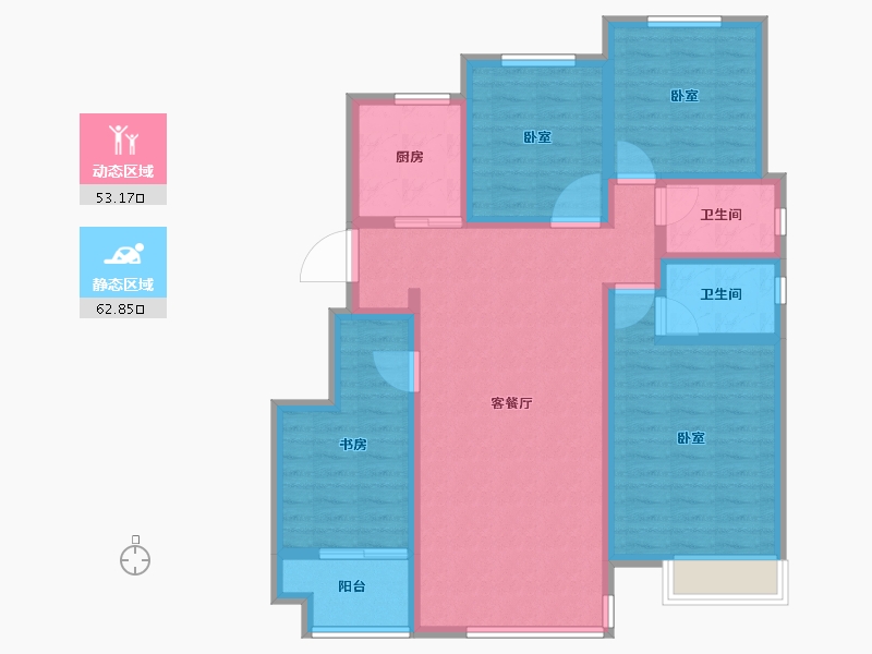 山东省-济南市-骏茂府-103.00-户型库-动静分区