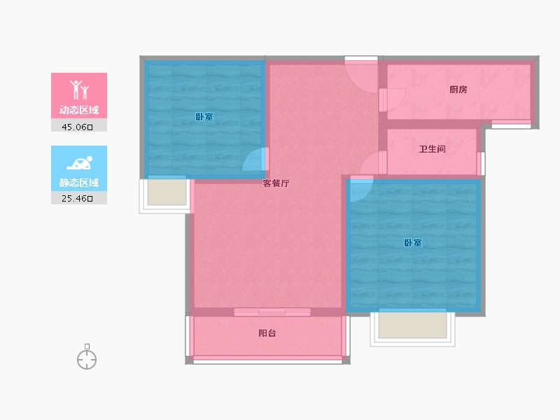 河南省-南阳市-社旗三杰•盛世城-61.99-户型库-动静分区