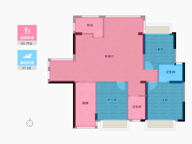 湖南省-株洲市-海源·又一城-90.99-户型库-动静分区