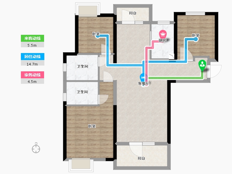 湖北省-武汉市-前川欣城-95.00-户型库-动静线