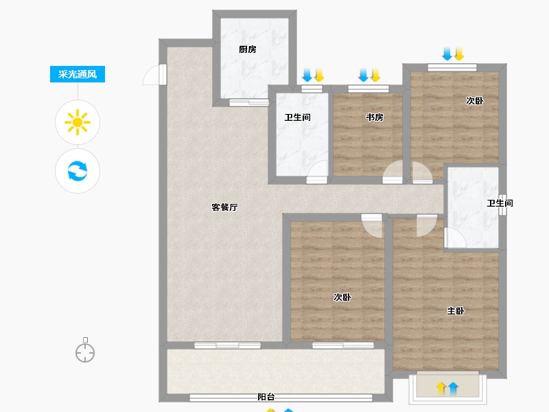 江西省-上饶市-金科奥园·铂悦都会-101.99-户型库-采光通风