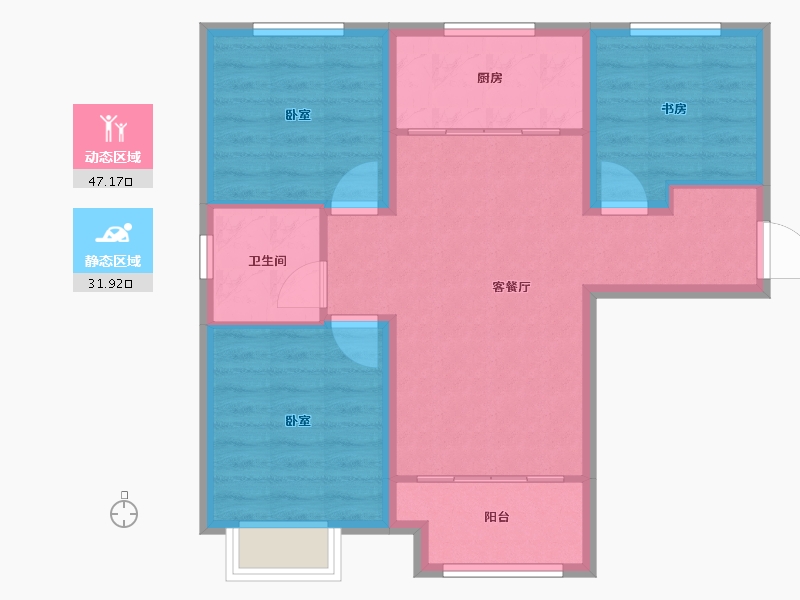 山东省-烟台市-通用一城山河-71.00-户型库-动静分区