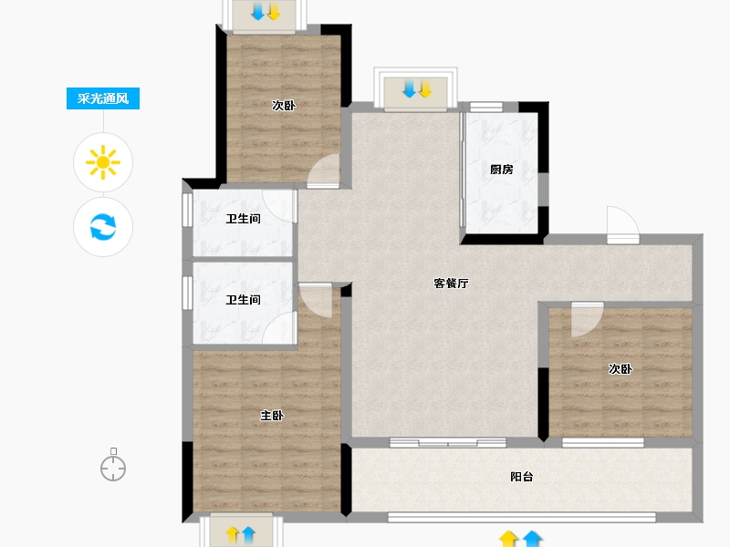 江西省-上饶市-九颂金科·云玺台-100.00-户型库-采光通风