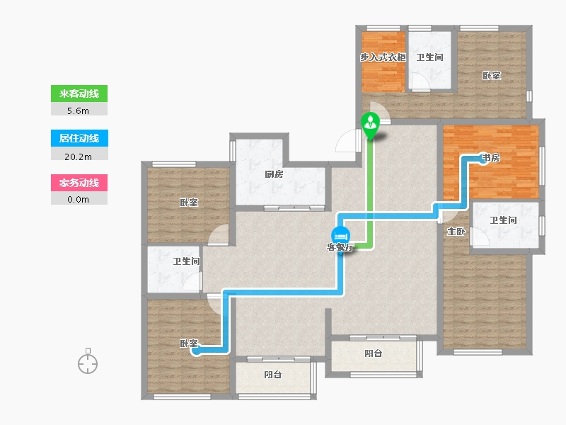 山东省-东营市-理想之城·百合园-176.15-户型库-动静线