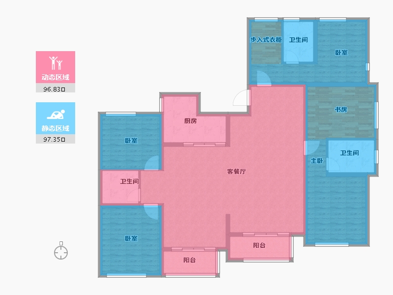 山东省-东营市-理想之城·百合园-176.15-户型库-动静分区