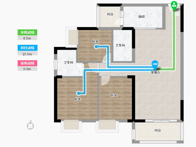 湖北省-咸宁市-咸宁名仕学府-93.00-户型库-动静线