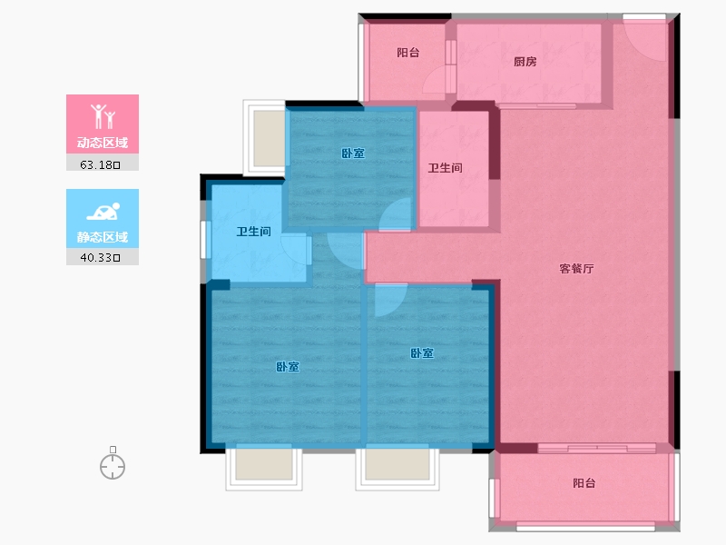 湖北省-咸宁市-咸宁名仕学府-93.00-户型库-动静分区