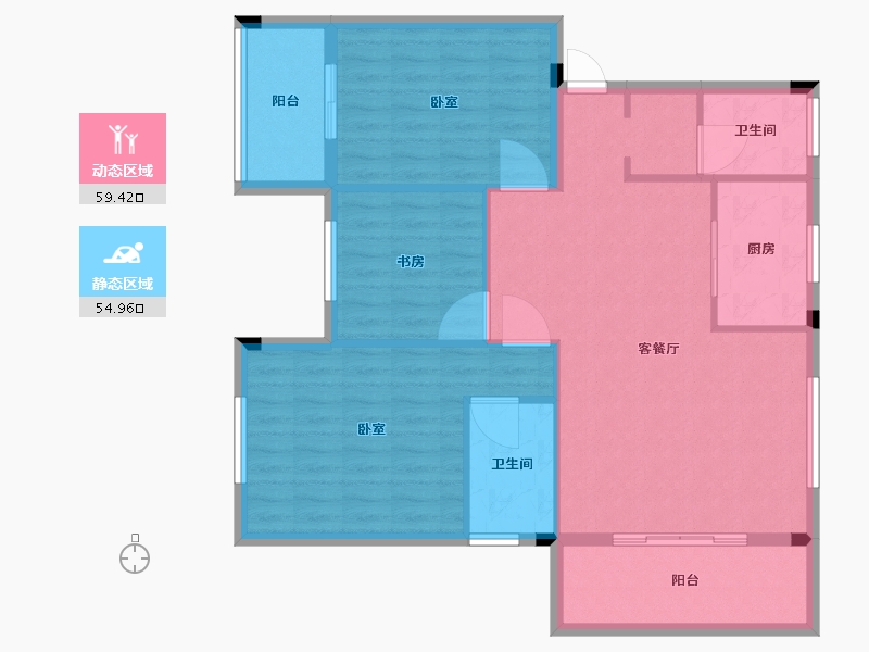 湖北省-武汉市-前川欣城-104.30-户型库-动静分区