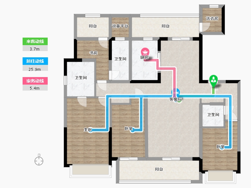 河南省-许昌市-雅居乐铂爵郡-144.00-户型库-动静线