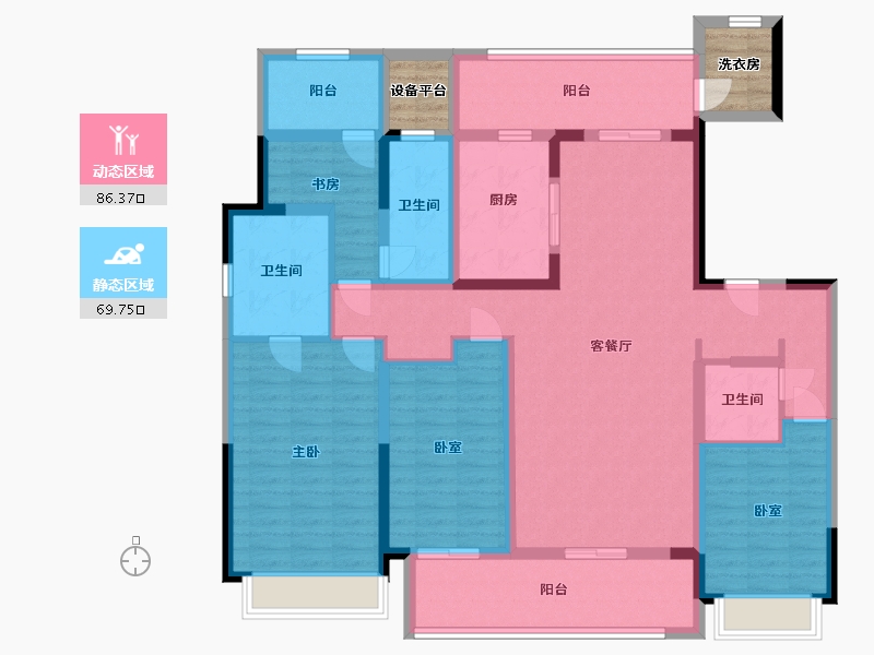 河南省-许昌市-雅居乐铂爵郡-144.00-户型库-动静分区