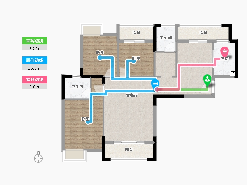 湖北省-黄冈市-阳光尚城-95.58-户型库-动静线