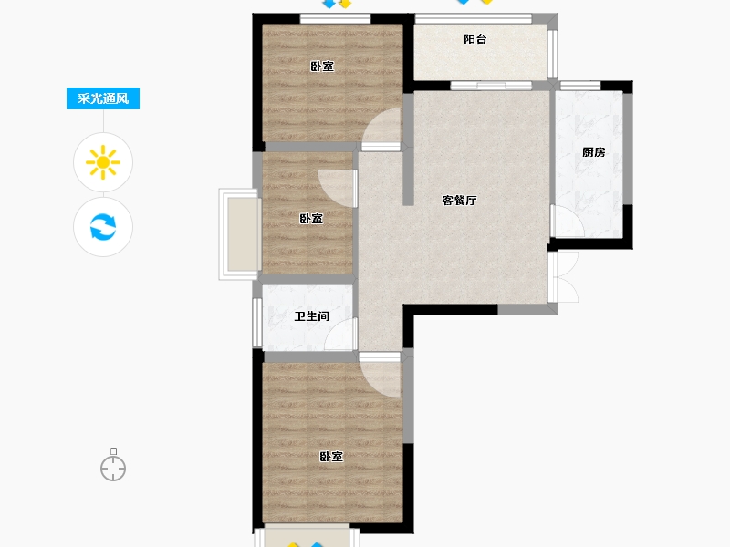 河南省-郑州市-长江一号宏图-72.14-户型库-采光通风