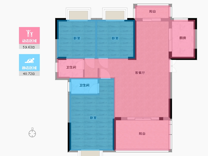 湖北省-宜昌市-长阳龙津星城-90.00-户型库-动静分区