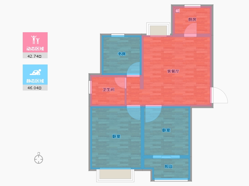 江苏省-宿迁市-开源金桂花园-79.26-户型库-动静分区