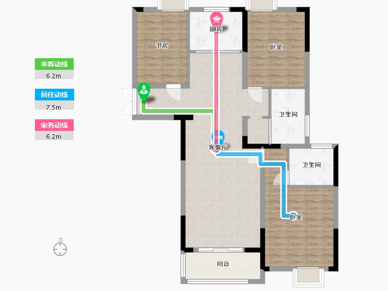 湖北省-武汉市-中建福地星城福邸-106.00-户型库-动静线