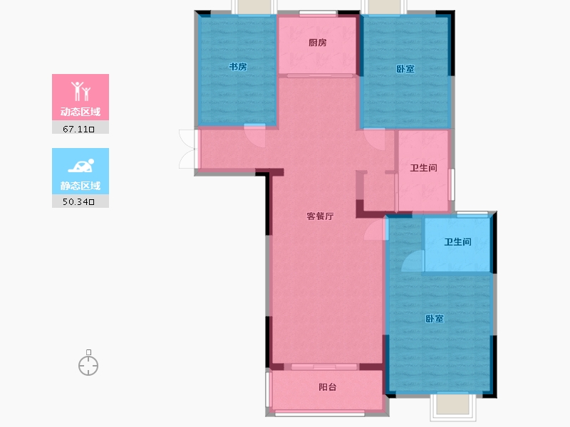 湖北省-武汉市-中建福地星城福邸-106.00-户型库-动静分区