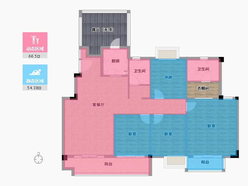 湖北省-咸宁市-联投梓山郡-124.94-户型库-动静分区