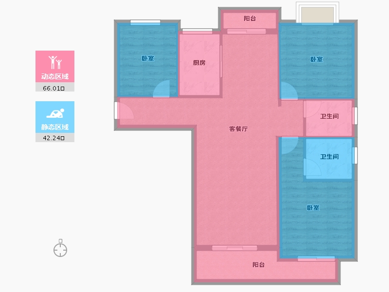 湖北省-黄冈市-滨河·智汇城-98.00-户型库-动静分区