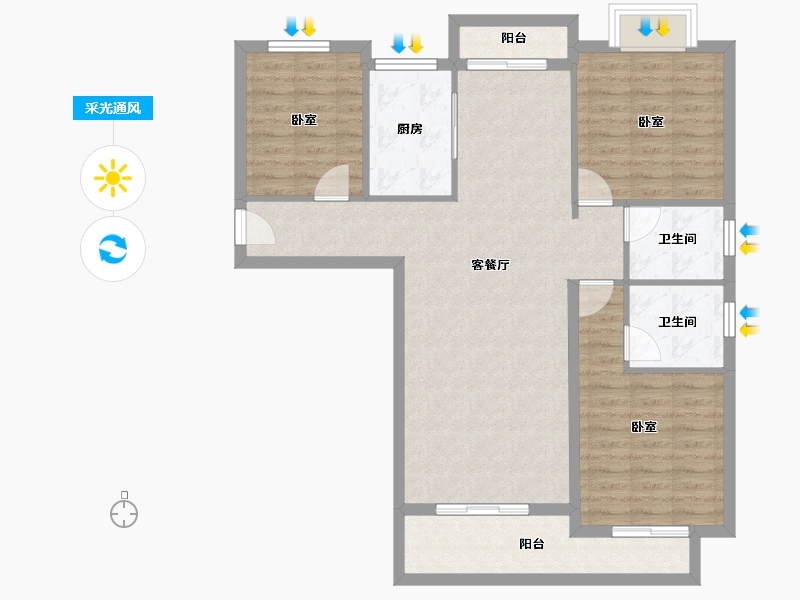 湖北省-黄冈市-滨河·智汇城-98.00-户型库-采光通风