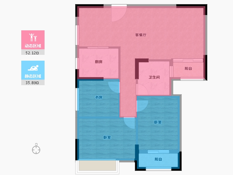 湖北省-黄冈市-阳光尚城-79.58-户型库-动静分区