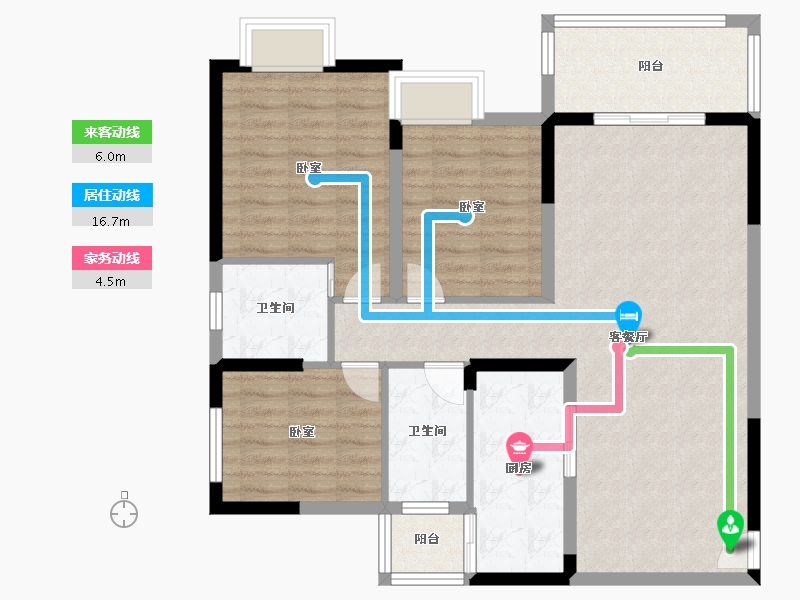 湖北省-咸宁市-咸宁名仕学府-95.20-户型库-动静线