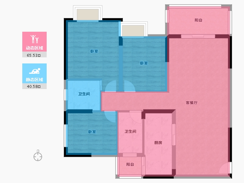 湖北省-咸宁市-咸宁名仕学府-95.20-户型库-动静分区