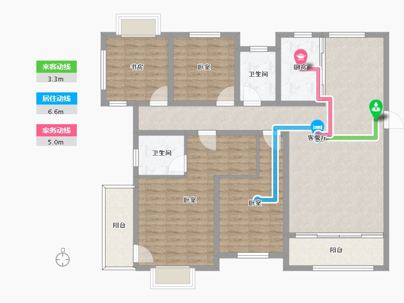 河南省-驻马店市-置地上河苑-118.89-户型库-动静线