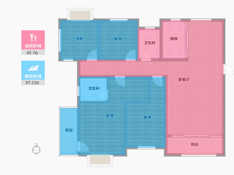 河南省-驻马店市-置地上河苑-118.89-户型库-动静分区